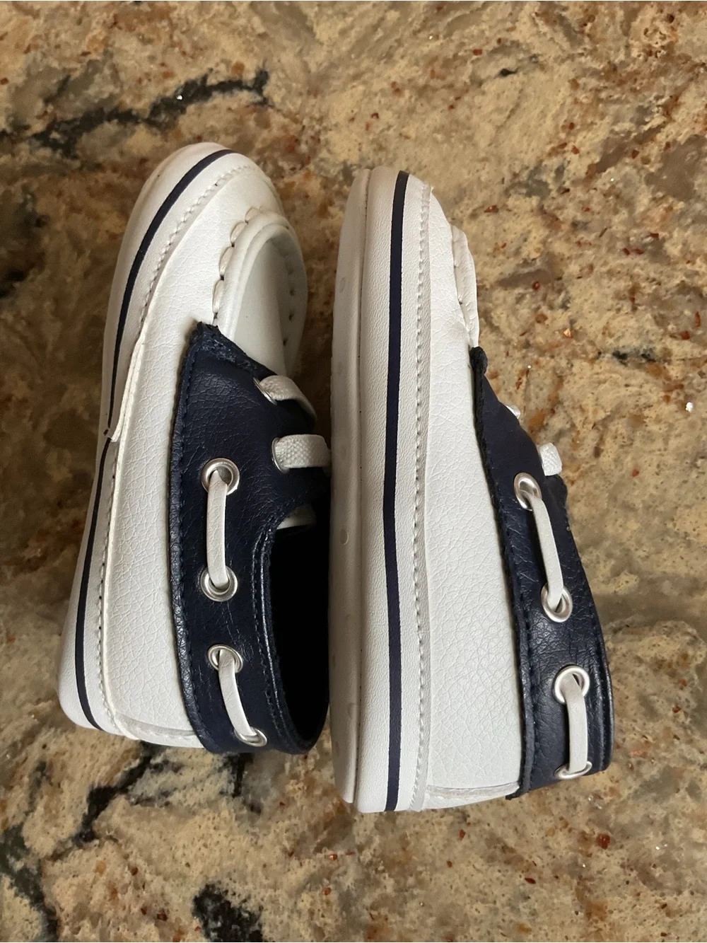 Janie and Jack Navy and White Toddler Boat Shoes